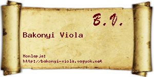 Bakonyi Viola névjegykártya